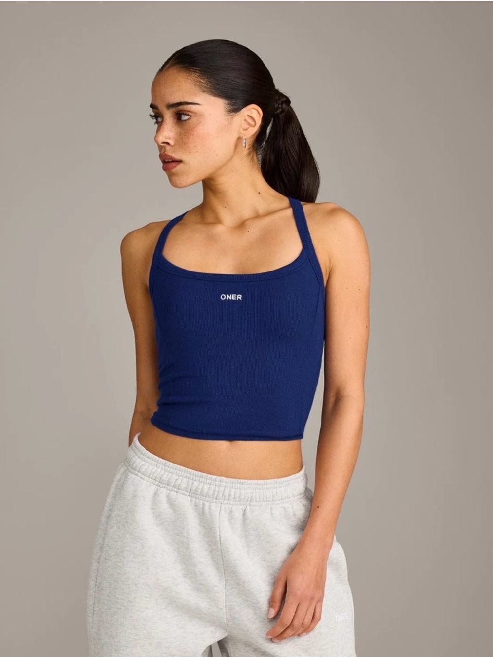 ONER ACTIVE Varsity blue Mellow Ribbed Tank- Small